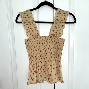 étophe studios Shirred Floral Top